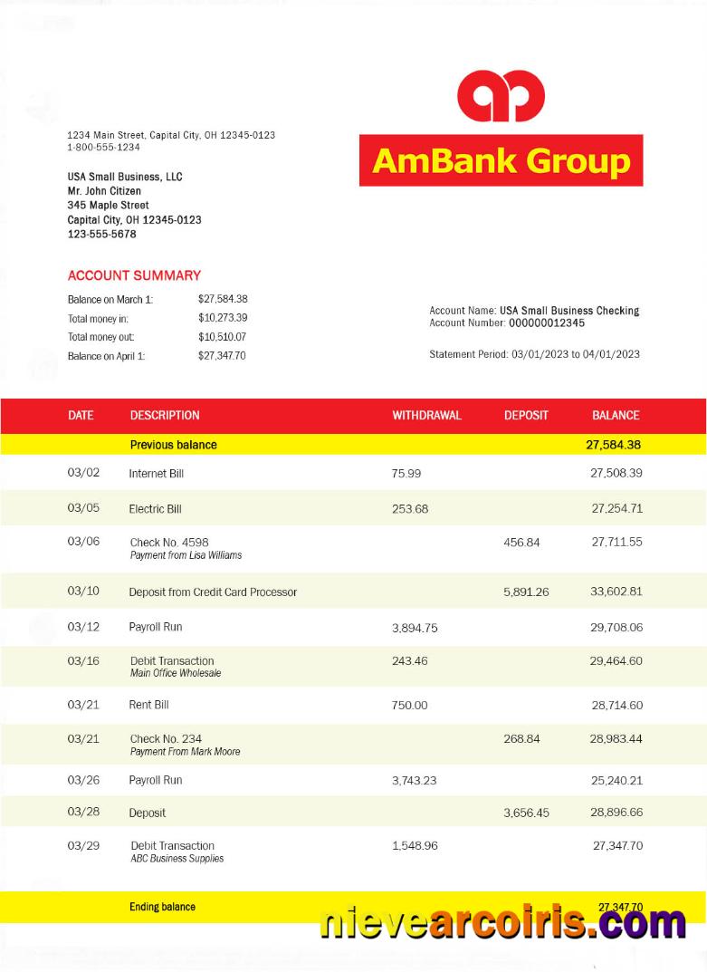 AMBANK bank statement